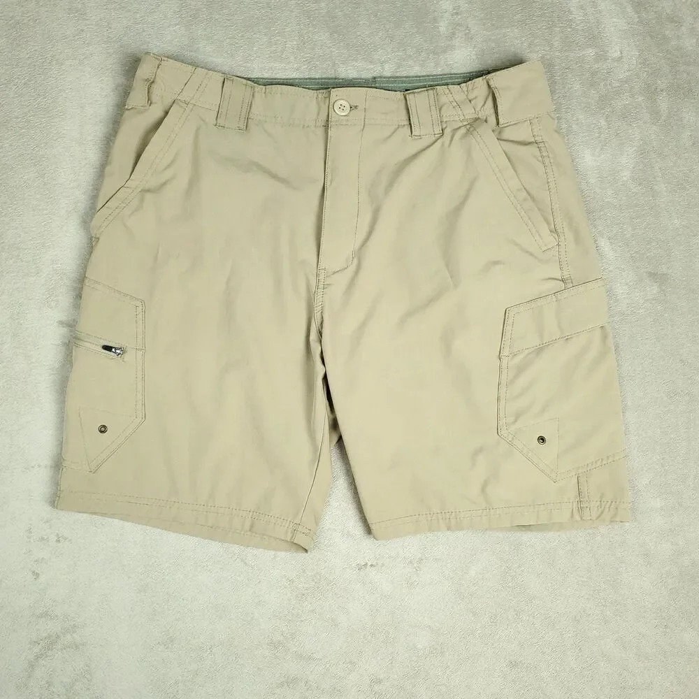 Denali Cargo Shorts Mens 36 Beige Stretch Lightweight Outdoor Travel Summer